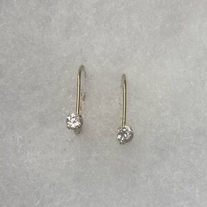 Dainty Hoop Earrings with Crystal